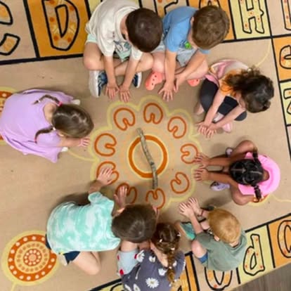 A yarning circle learning experience at Lakeview Preschool